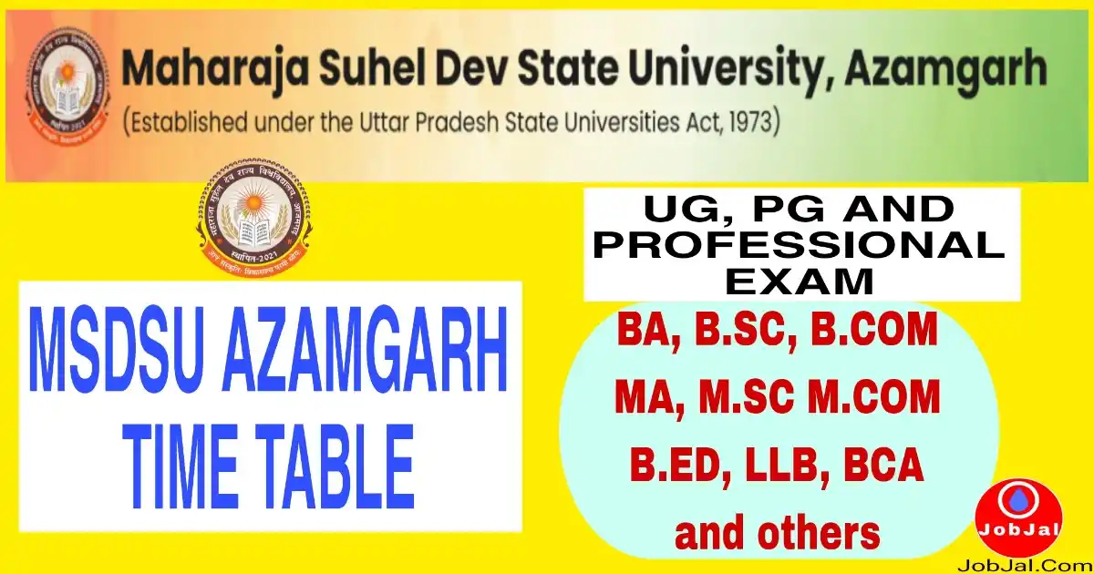 MSDSU Azamgarh time table